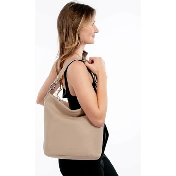 Suri Frey Beutel Debby, Handtasche aus Feinsynthetik mit Logo-Prägung, beige, 35 x 31 x 15 cm – Bild 3