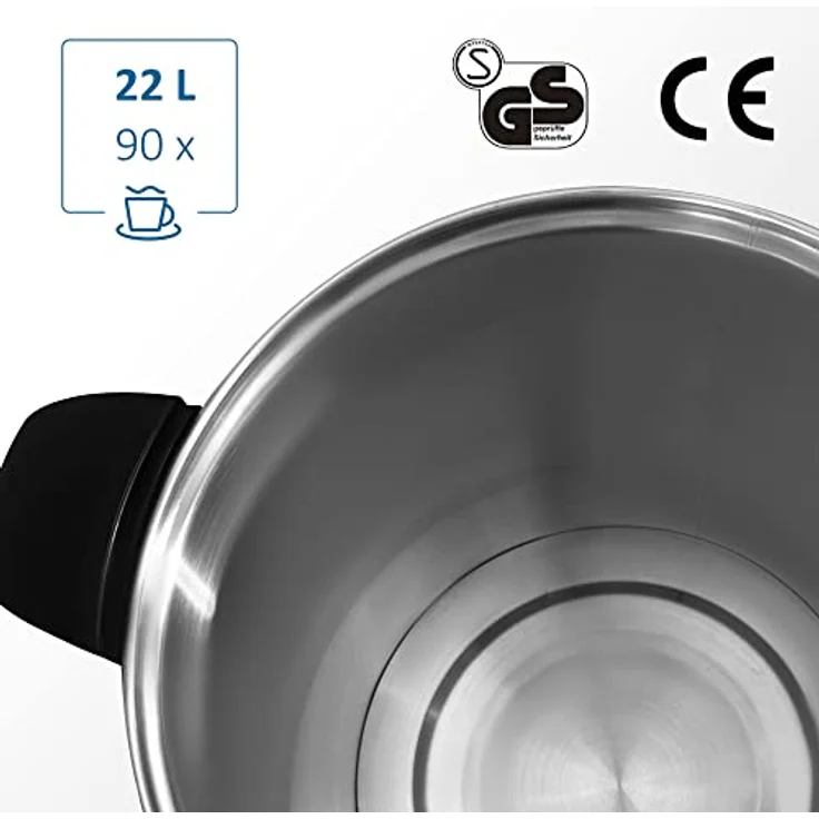 Ribelli Wasserkocher Heißgetränkespender, 21 l, Edelstahlgehäuse mit Temperaturregler 30°C bis 100°C, integrierter Ablaufhahn – Bild 9