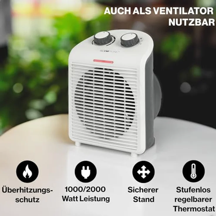Clatronic HL 3761 Heizlüfter, weiß-grau, Heizlüfter – Bild 2