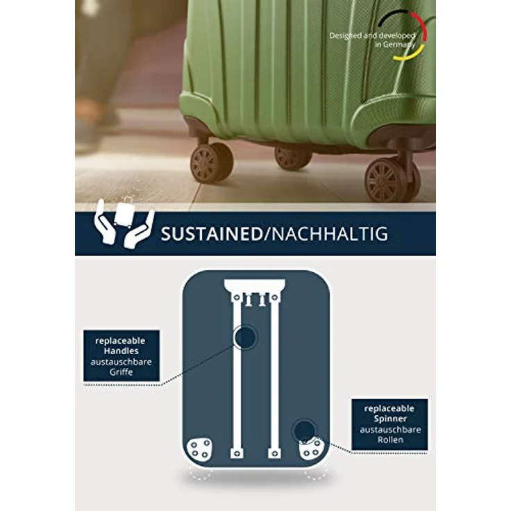 Suitline - Hartschalen-Koffer Koffer Trolley Rollkoffer Reisekoffer 4 Rollen TSA 100% ABS, 76 cm, 86 L – Bild 9
