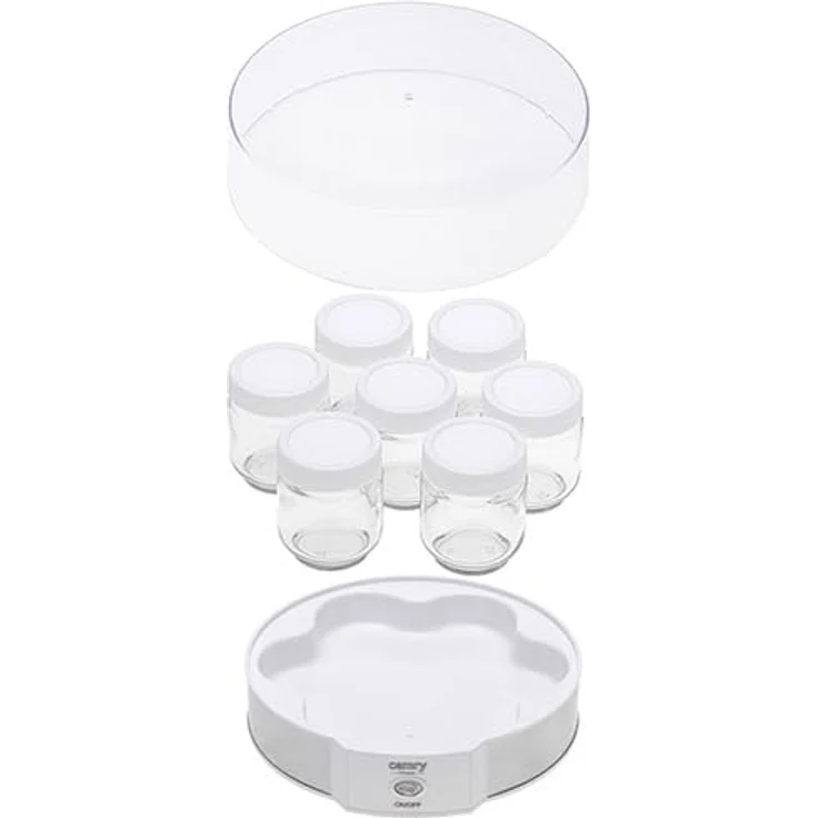 Camry CR 4519 Joghurtbereiter, Joghurt-Maker mit 7 Gläsern, Weiß/Silber, konstante Temperatur 42°C, 20W – Bild 6