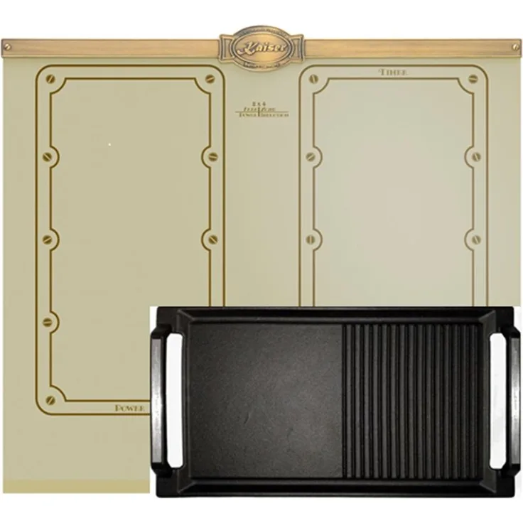 Kaiser Empire KCT 6192 FI ElfEm+Grillplatte, Einbau Induktionskochfeld 60 cm Elfenbein, stoßfeste Glaskeramik, 4×2 FLEX Induktions-Kochzonen
