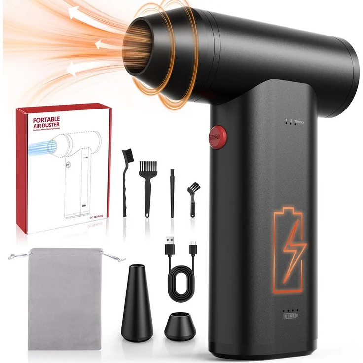 Kitcanis Akku-Handstaubsauger, beutellos, 160 W, 150.000 U/min Turbo 3-Gang, Aluminium, tragbar mit Aufbewahrungstasche