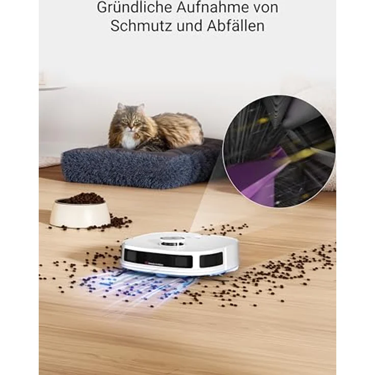 Eureka J12 ULTRA, Robotstaubsauger mit 3D-Objekterkennung, 5.200 mAh Akku, Weiss, mit Nasswischfunktion – Bild 6