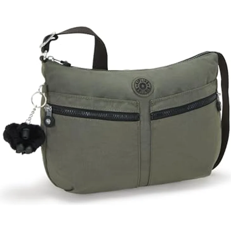 KIPLING Basic Eyes Wide Open Izellah Umhängetasche, Grün, 1 Zipperfach und 2 Einschubfächer, verstellbarer Schulterriemen – Bild 4