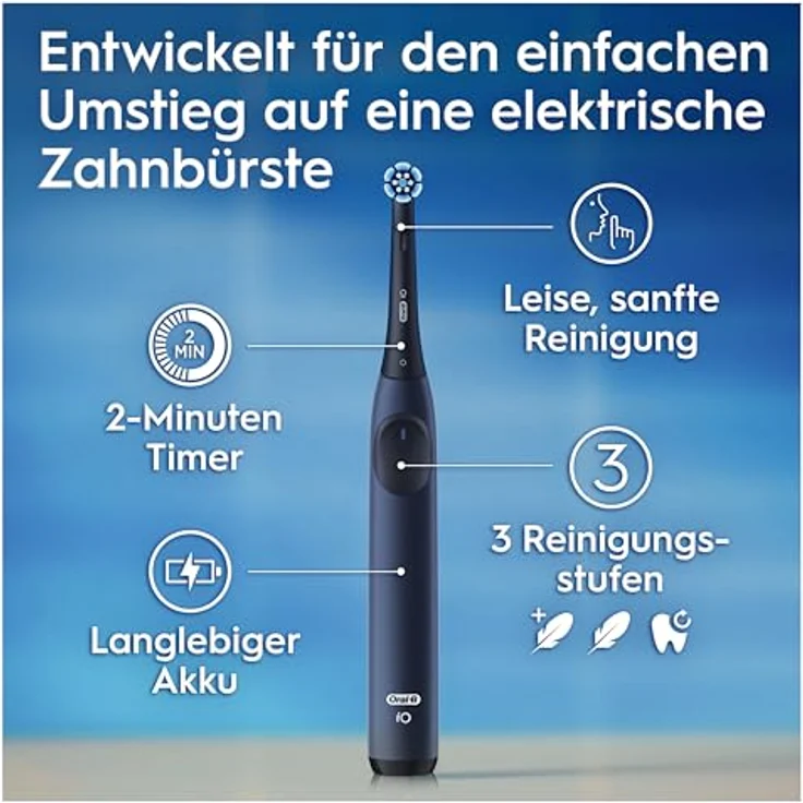 Oral-B iO Series 2 Elektrische Zahnbürste/Electric Toothbrush, 3 Putzmodi, Magnet-Technologie, Ocean Blue – Bild 5