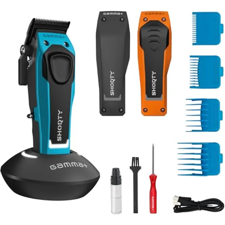 GAMMA+ Shorty Professioneller Herren-Haarschneider mit Brushless-EON-Motor, 120 Min Autonomie, Verstellbare Klinge, 4 Kämme, 3 Austauschbare, USB Typ C Kabel – Bild 1