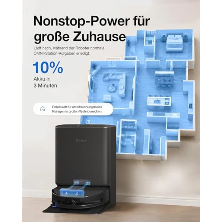 ECOVACS DEEBOT T90 PRO OMNI, Saug- und Wischroboter mit 30.000 Pa Saugleistung, automatischer Moppreinigung und PowerBoost-Technologie – Bild 5