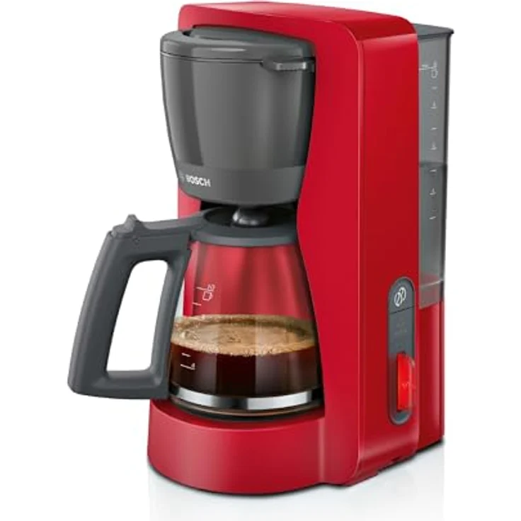 Bosch Filterkaffeemaschine MyMoment TKA3M134,1200 W, Glaskanne 1,25 l, für 10-15 Tassen, 60min Warmhaltefunktion, Aroma intense, Entkalkungsprogramm, Rot matt – Bild 1