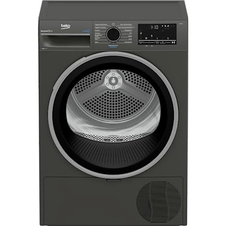 Beko B3T22491M Wäschetrockner Serie b300, 8 kg, Frontlader, Wärmepumpentrockner, 15 Programme, Sensortrocknung, Dampffunktion, Silent-Programm, Allergikergeeignet, Säulenfähig, Manhattan Gray – Bild 1