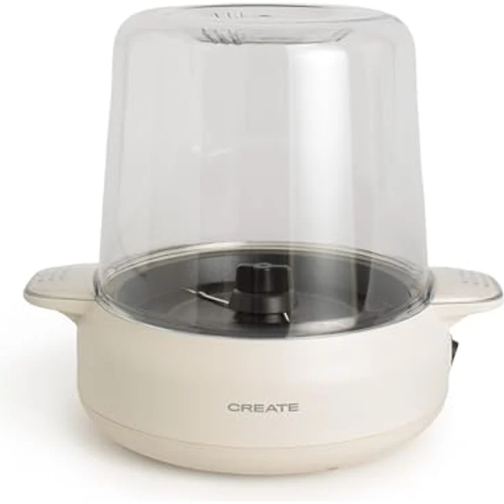 CREATE Popcorn Maker Studio, Popcornmaschine mit Butterschmelzer, cremeweiß, einfache Bedienung, 100g Mais in 5 Minuten, 500W – Bild 1