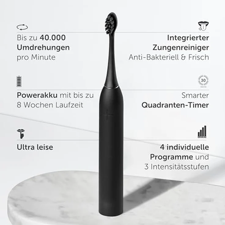 Wondersmile Schallzahnbürste Doppelpack PRO - Ultraschallzahnbürste mit smarten Bürstenkopf, Atomic Rose/Ultimate Black – Bild 2