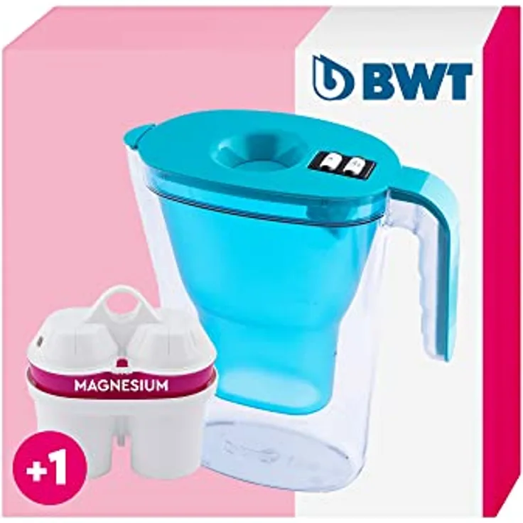BWT Wasserfilter Vida Petrol 2,6L | Filter mit 1 Magnesium Filterkartusche | Wasserfilter Trinkwasser | Für Speisen & Getränke | Filtert Kalk, Chlor, Blei & Kupfer