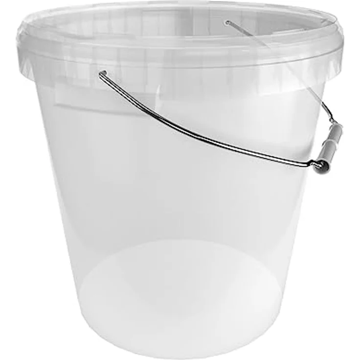 Eimer mit Deckel 30 Liter Made in Germany - lebensmittelecht stabil luftdicht Vorratseimer für Aufbewahrung von Lebensmittel Büromaterial Kinderzimmer Haushalt Werkstatt und Gastronomie Transparent – Bild 2