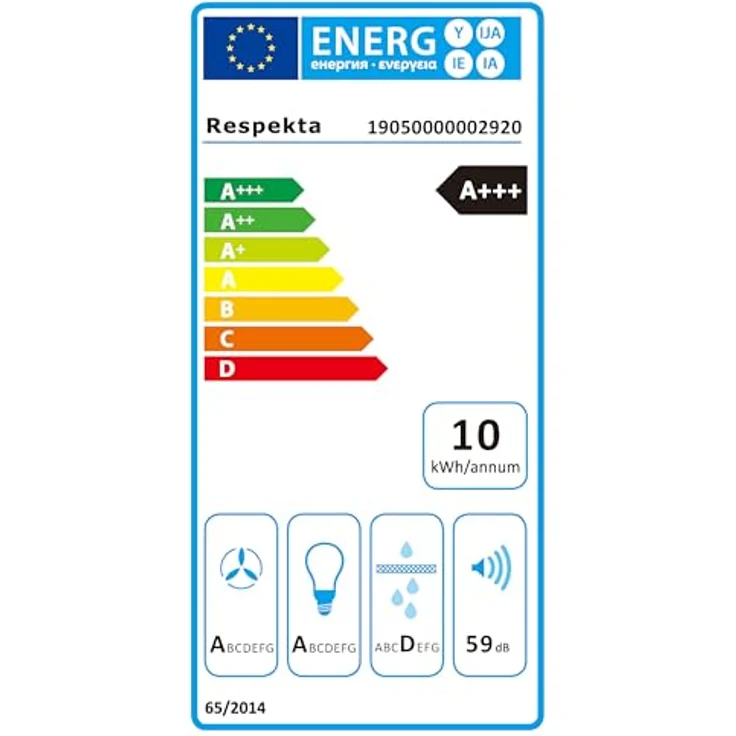 Respekta Schräghaube Skala CH89160S-20, 60 cm Dunstabzugshaube schwarz mit Energieeffizienzklasse A+++, Brushless Motor und 9 Leistungsstufen – Bild 5