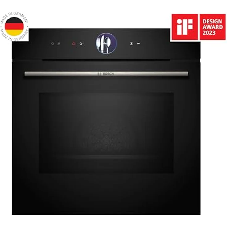 Bosch HMG7361B1, Serie 8 smarter Einbau-Backofen mit Mikrowellenfunktion, Made in Germany, Schwarz, Air Fry, Digitaler Bedienring, Touchdisplay, Automatikprogramme, Reinigungsunterstützung – Bild 2