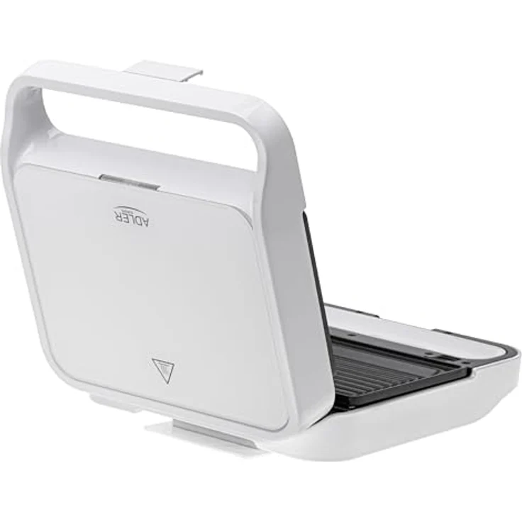 Adler 2-in-1-Sandwichmaker AD 3070, Kontaktgrill, 1100W, antihaftbeschichtet, weiß – Bild 3