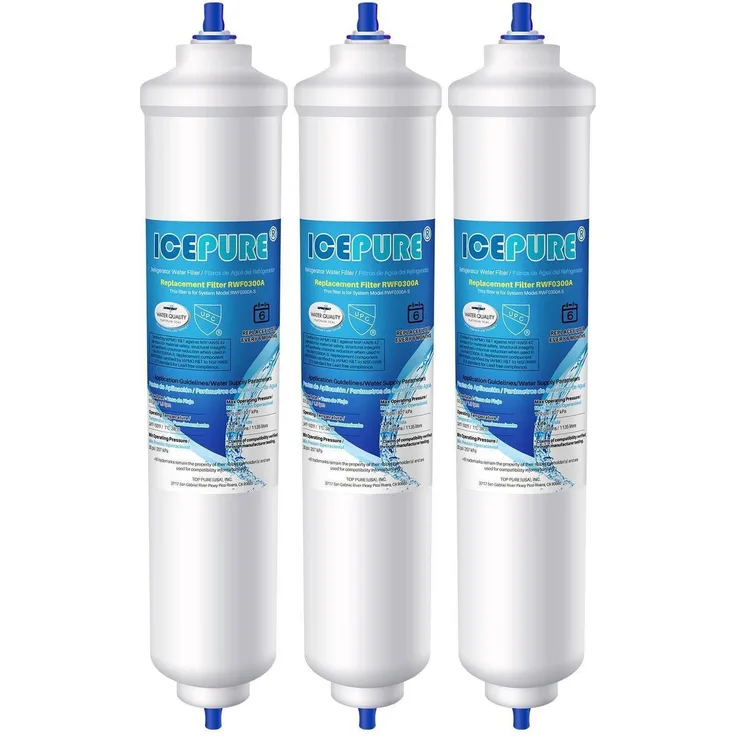 Icepure Wasserfilter Kühlschrank Inline 3 Stück, kompatibel mit Samsung DA29-10105J, LG und Haier