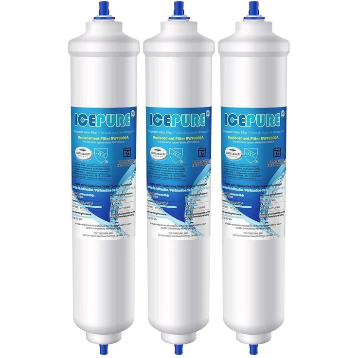 Icepure Wasserfilter Kühlschrank Inline 3 Stück, kompatibel mit Samsung DA29-10105J, LG und Haier