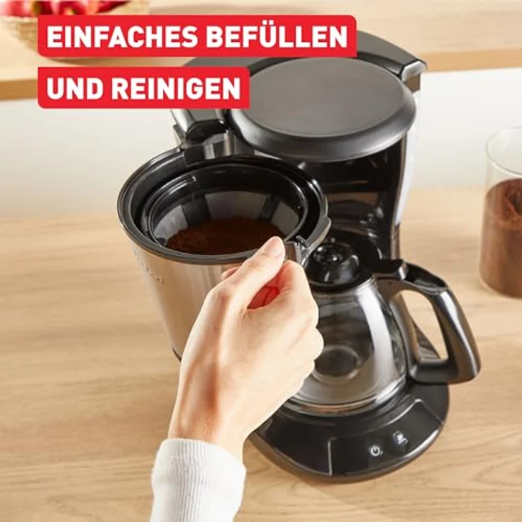 Tefal Subito RVS CM5S1D, Filterkaffeemaschine mit 1.25L Wassertank für bis zu 15 Tassen, Schwarz – Bild 6