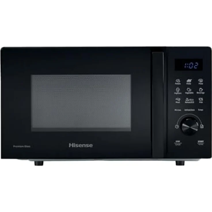 Hisense H20MOBSD1H, Mikrowelle in Schwarz, 20 L Innenvolumen, 700 W Leistung, flache Oberfläche, benutzerfreundliche Steuerung – Bild 2