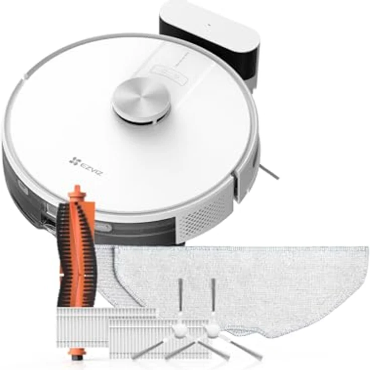 EZVIZ Hocheffizientes Zubehörset für RE4 & RE5 Plus Kehrroboter, Hauptbürste, Seitenbürste, Wischtuch, HEPA-Filter – Bild 3