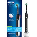 Braun Oral-B Elektrische Zahnbürste Clean & Protect Pro 2 - Schwarz, visuelle Andruckkontrolle, Timer, runder Bürstenkopf