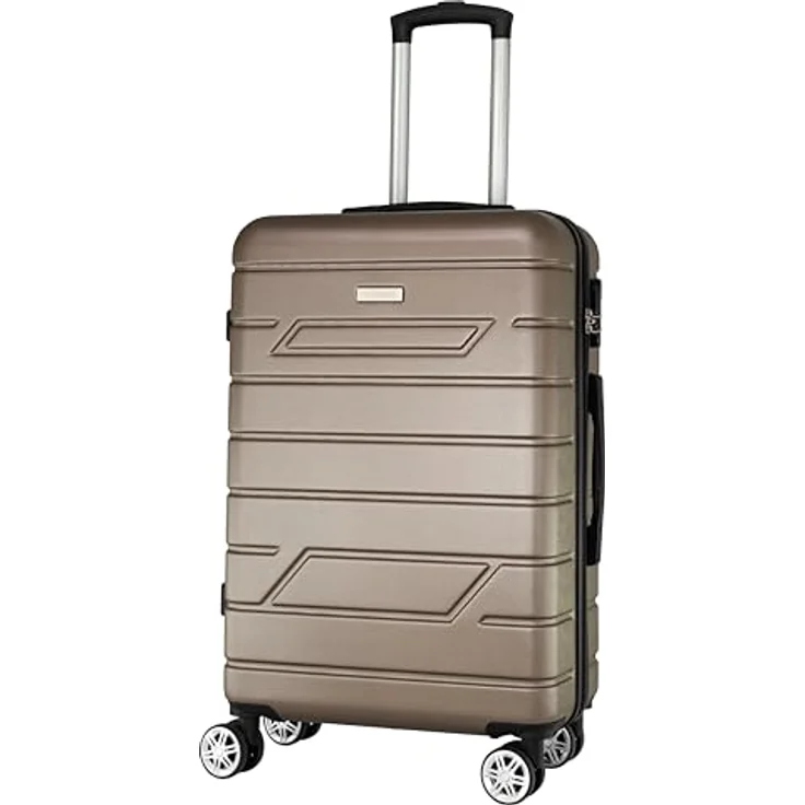 Nowi Bergamo 4 Rollen Kofferset 2-teilig, Bronze, 96 l XL, Robustes ABS-Material, Kreuzpackgurt, Wäschefach, Teleskopgriff – Bild 6