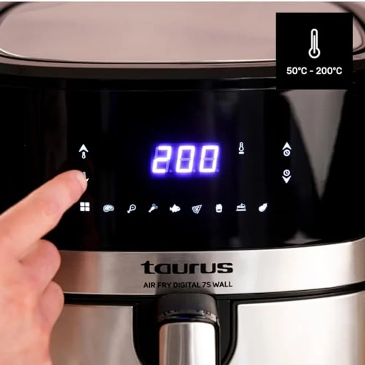 "Taurus Fritteuse Airfryer Heißluftfritteuse Taurus AIR FRY DIG 7SW, digitales Display, schwarz" – Bild 8