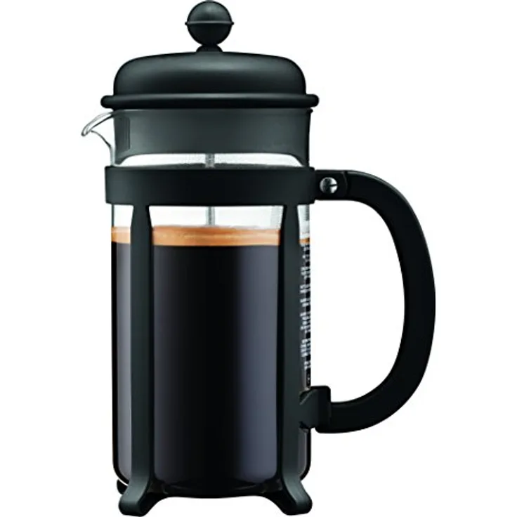 Bodum Java, French Press Kaffee- und Teebereiter mit bruchsicherer SAN-Kunststoff-Karaffe, 100 ml, Schwarz