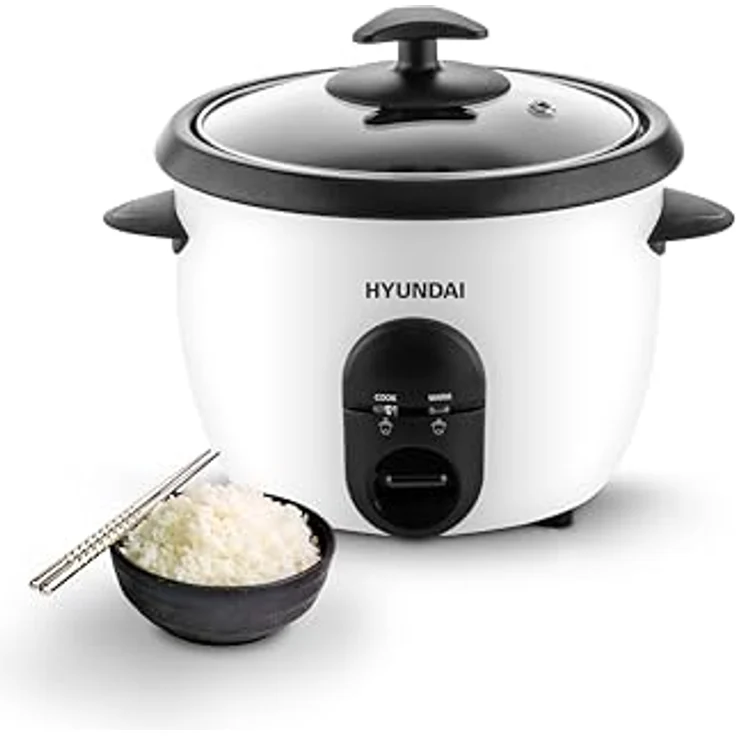 HYUNDAI ELECTRONICS Reiskocher RC100 I 1 l für 800 g Reis I 365 W I Reiswärmer I Warmhaltfunktion I Antihaftbeschichteter Gartopf I Reislöffel & Messbecher – Bild 1