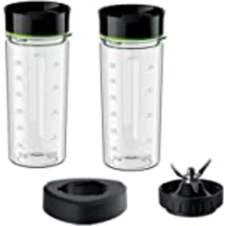 Braun Household Smoothie2Go Set BRSK002 Standmixer Zubehör Set für Smoothies und Getränke kompatibel mit dem PowerBlend 9, BPA-frei, Spülmaschinenfest, Schwarz