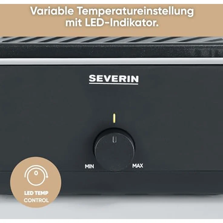 SEVERIN Mini Raclette-Grill für 4 Personen, Black Line, 800W Leistung, mit extra tiefen antihaftbeschichteten Pfännchen – Bild 5