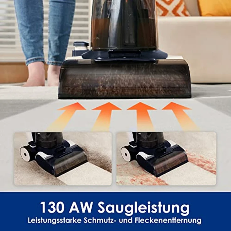 Tineco Teppichreinigungsgerät iCarpet, 75° Grad Power-Trocknung, Dual-Tank, 1300 W, beutellos, für Teppich, Polster, Treppen, inkl. mobilem Verlängerunggschlauch – Bild 2