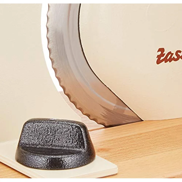 Zassenhaus Brotschneidemaschine manuell CLASSIC | Beige | Solinger Klingenstahl | Schnittstärken: 1-18mm | Brett und Kurbel aus Buchenholz | 30 × 25,5 × 19cm – Bild 4