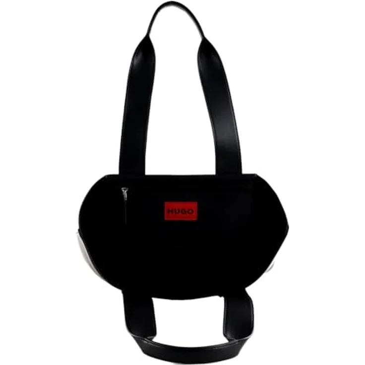 HUGO Shopper Becky Up, eleganter Shopper aus hochwertigem Polyester-Kunstleder-Mix, schwarz – Bild 5