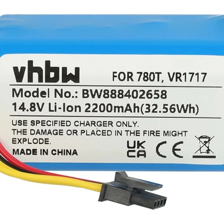 vhbw Akku kompatibel mit Blaupunkt BlueBot XSmart BPK-VCBB1XS, BlueBot XSmart BPK-VCBB1XE Saugroboter (2200 mAh, 14,8 V, Li-Ion) – Bild 5