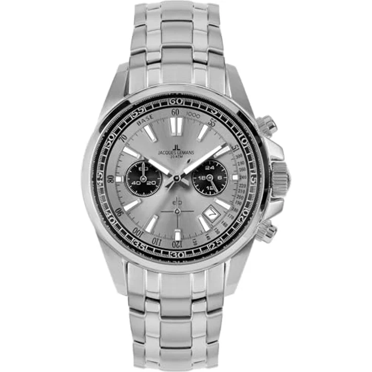 JACQUES LEMANS Herrenuhr Chronograph Liverpool Serie mit Ziffernblatt und Sonnenschliff, 1-2117ZA – Bild 1