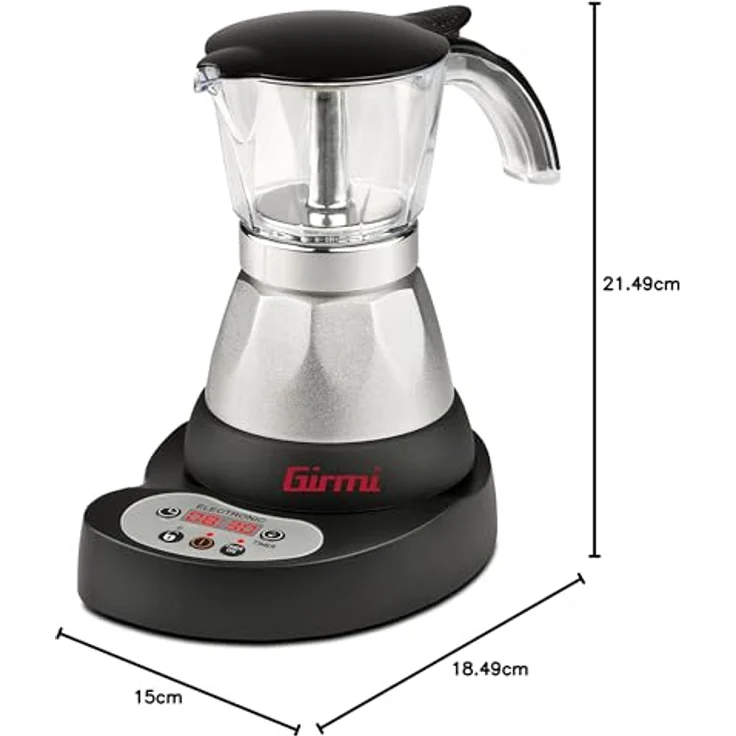 Girmi MC23, Programmierbare elektrische 3-Tassen-Kaffeemaschine mit Timer und Transparente Krug, Schwarz, Silber – Bild 10