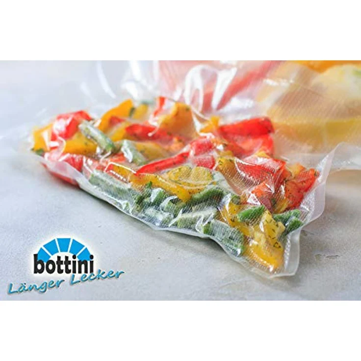 4 x BOTTINI Vakuumrollen goffriert mit Struktur 28 x 600 cm Sous Vide, Folien in Profiqualität mit Siegelrand und Struktur Vakuumbeutel für alle Vakuumierer – Bild 4