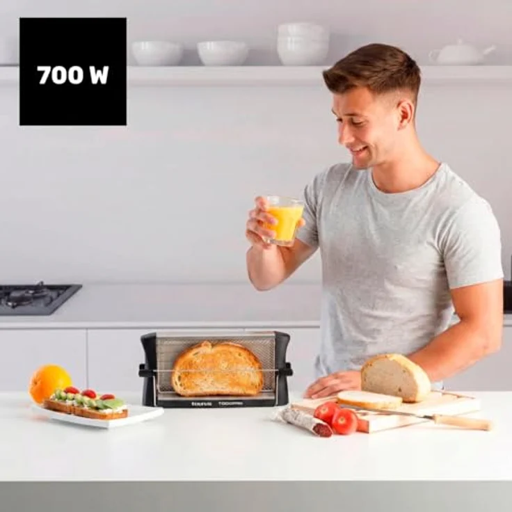 Taurus 960632 Toaster aus Edelstahl, 700 W, für alle Brotsorten, mit Haltestab – Bild 3