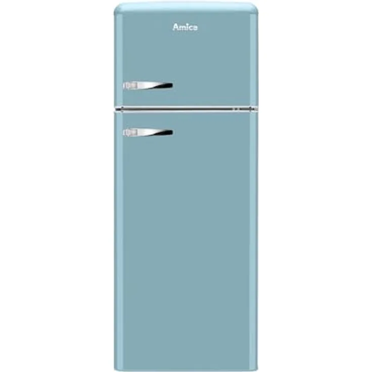 Amica DTR 374 190 T Retro Kühl-/Gefrierkombination Türkisblau - 206 l, FrostControl, Energieeffizienzklasse D