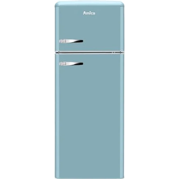 Amica DTR 374 190 T Retro Kühl-/Gefrierkombination Türkisblau - 206 l, FrostControl, Energieeffizienzklasse D – Bild 1
