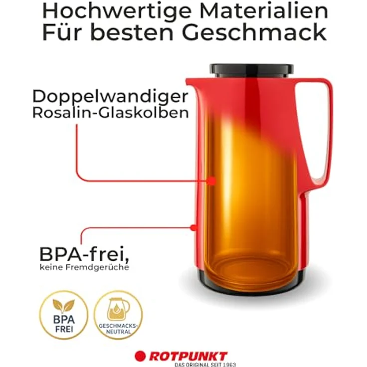 Rotpunkt Maxima 760, crazy red Thermokanne Rot 1000ml 760-11-00-0 – Bild 5