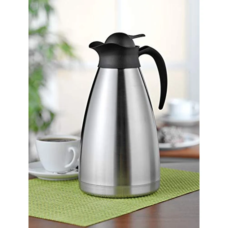 Esmeyer Isolierkanne Thermoart 2 Liter, Edelstahl, Silber-schwarz – Bild 5