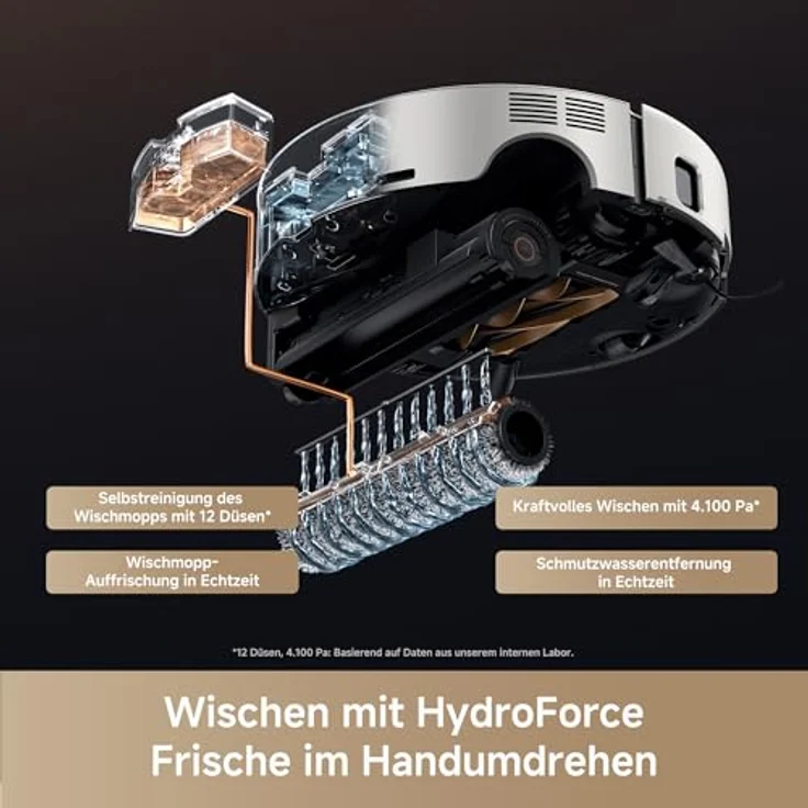 MOVA Z60 Ultra Roller Complete, Saugroboter mit 28.000 Pa Saugkraft, Warmwasser-Wischsystem und App-Steuerung – Bild 3