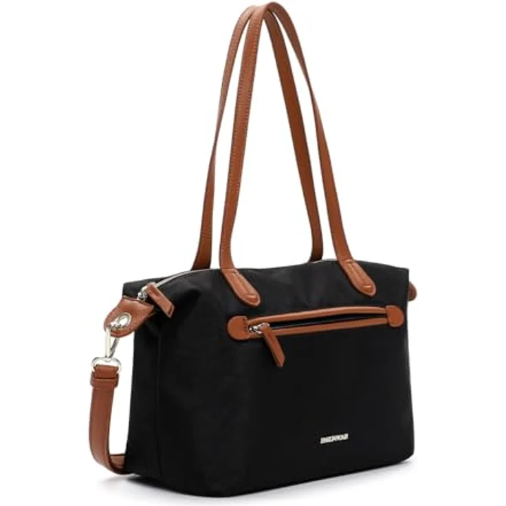 EMILY & NOAH Shopper E&N Jarina, Damen Tasche aus strapazierfähigem Nylon mit verstellbarem Umhängeriemen, schwarz – Bild 5