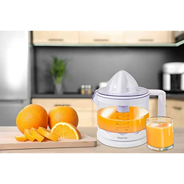 SUNTEC Zitruspresse ZIP-8427 comfort [Ideal für frische Säfte mit vollem Nährstofferhalt, hohe Saftausbeute, abnehmbarer Saftbehälter (0,6 l), inkl. Sieb für Fruchtfleisch, max. 30 Watt] – Bild 2