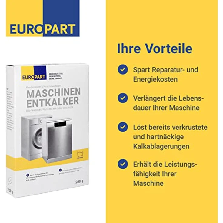 Maschinenentkalker EUROPART für Waschmaschine Geschirrspüler 200g – Bild 4