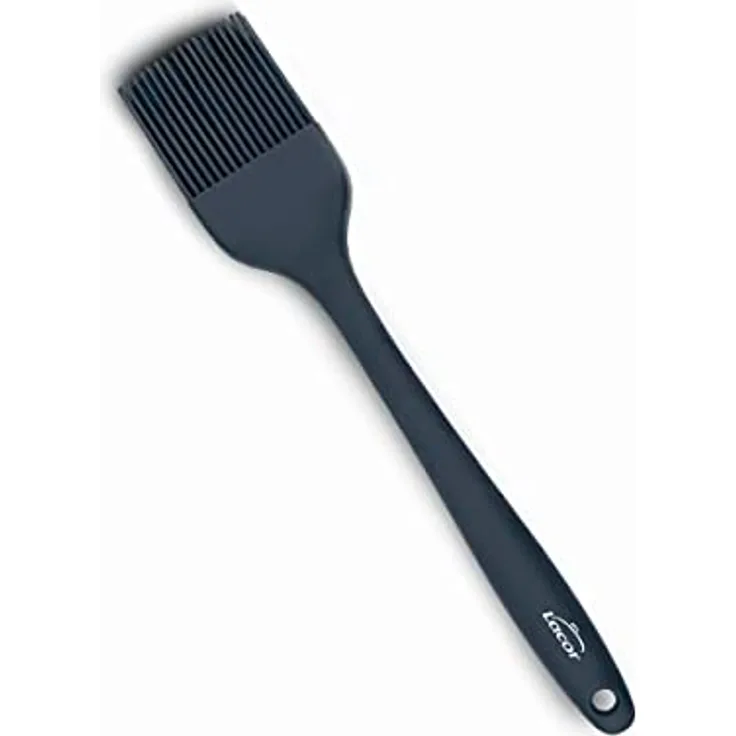 Lacor - 64465 - Graue Küchenbürste, Silikonbürste, Küchenutensilien, ergonomischer Griff, Antihaftbeschichtet, hochtemperaturbeständig, spülmaschinenfest, Länge 27,5 cm